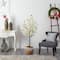 5ft. Artificial White Bougainvillea Tree with Basket